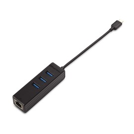 Cable Matters 4-in-1 USB C Hub Ethernet, Support Gigabit Network, USB C Ethernet Hub, Thunderbolt LAN Adapter with 10/100/1000Mbps Network, Black