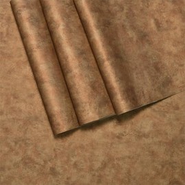 BAYYA Mid Century Modern Wallpaper Copper Peel and Stick Wallpaper Gold/Orange/Brown Industrial Wall Paper 16"x118" Rust Vintage Metallic Concrete Contact Paper for Bedroom Bathroom Living Room Wall