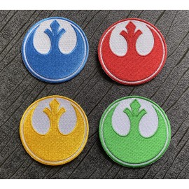 Rebel Alliance Embroidered Iron on Patch Collection 4 Pack. Size 75mm in Diameter.