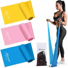 HPYGN Upgrade 4.9Ft Exercise Resistance Bands Set Yellow Pink Blue For Therapy And ...