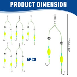 NCTNCX Fishing accessories, carp accessories, 5 pieces, double hooks, fishing floats, fishing hook set, floats on the bottom and avoids stones and silt, lowering leads carp fishing