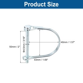 sourcing map 4Pcs 11/16" Dia Trailer Coupler Pin, 2" Long Coupler Pin Shaft Locking Pin, Round Pto Pin for Farm Trailers and Garden