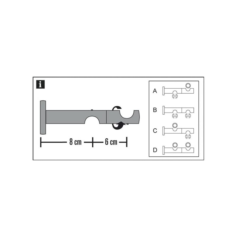 GARDINIA Chicago Series Double Combination Bracket with Metal Mounting Plate