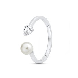 s.Oliver Women 925 Silver White Zircon FINERING