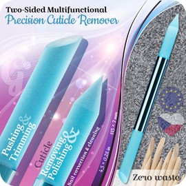 Glass Cuticle Pusher Nail File - Manicure Sticks, Professional Precision File Skin Pusher for Cuticle, Sanding Surface Never Wear Out, Genuine Czech Quality from Gladzy