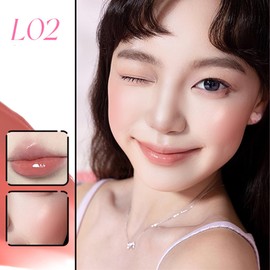 VEECCI Pudding Lip & Cheek Multi-Use Cream | Heart-Shaped Lip Gloss | Natural Hydrating Glow Multi-Use Dewy Balm with a Long-Lasting and Smudge-Proof Formula (02Lively Girl)