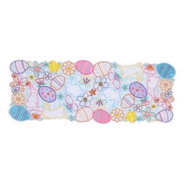 Easter Bunny Egg Embroidery Pattern Table Mat Decoration Placemat Table Cover Pad34 x 88cm / 13.4 x 34.6in