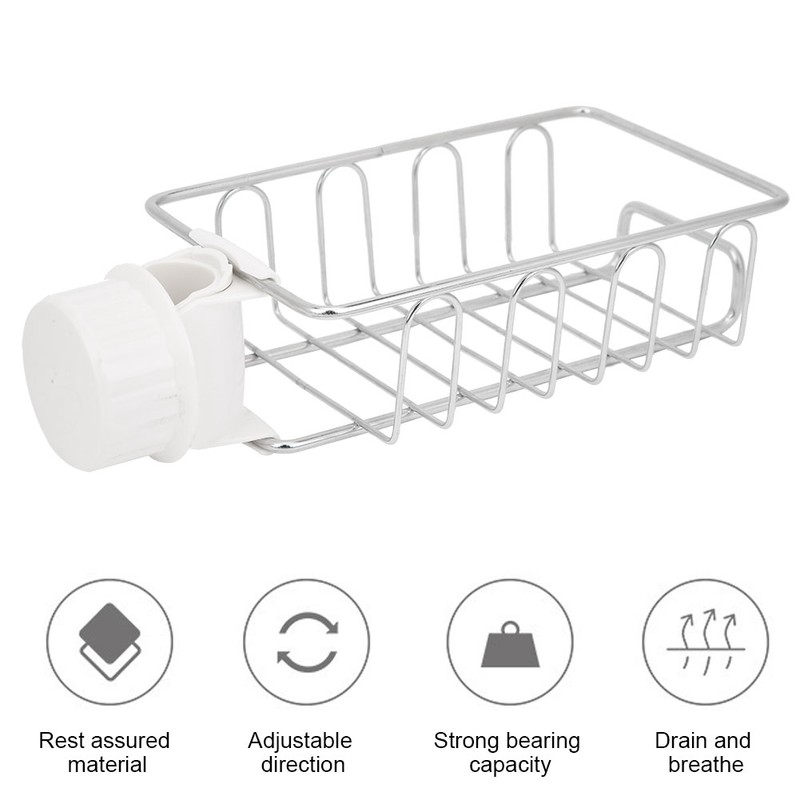 2Pcs Faucet Storage Rack Stainless Steel Sink Caddy Organizer Soap