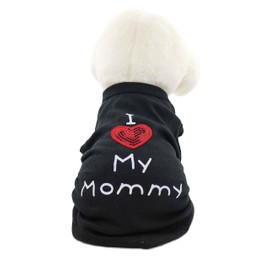 Small Dog Clothes XXS Puppy Dogs Shirt I Love My Mom Mommy Dad Daddy Dog T Shirts for Small Dogs
