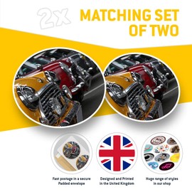 Vinyl Stickers (Set of 2) 10cm - Old Classic Car Decals for Laptops,Tablets,Luggage,Scrap Booking,Fridges, 14422