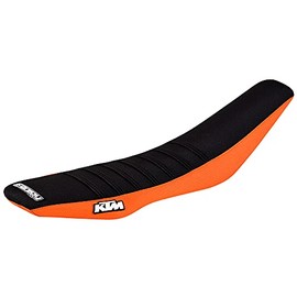 Enjoy Mfg Seat Cover - Compatible Fit for 2019-2020 KTM 690 Enduro SMC R #232 (Orange Sides/Black TOP/Black Ribs) Logo