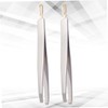 Baluue 3sets Stainless Steel Eyebrow Tweezers Clamps Flat Oblique Mouth