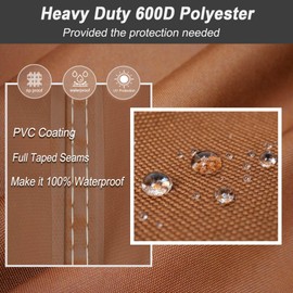 NettyPro Grill Cover Heavy Duty Waterproof 44 Inch, Fadeproof & UV Resistant, Barbecue Gas Grill Cover for Weber, Char-Broil, Brinkmann, Jenn Air, Nexgrill Grills and More, Brown