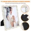 8x10 Picture Frame with Pearl for Wedding, Silver Plated Photo