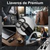 Llavero para Auto Hombre, Llaveros de Acero y Cuero Desmontable