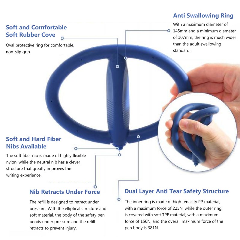 Anti Swallowing Pen 0.5mm Tip Handheld Jail Conversation Pen for