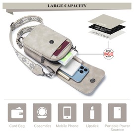 MUIIKOLA Handytasche zum Umhängen，RFID-Blockierung große Kapazität Handy Umhängetasche Damen Leder，Handytasche mit Geldbörse zum Umhängen，umhängetasche damen Breiter Gurt abnehmbarer Schultergur