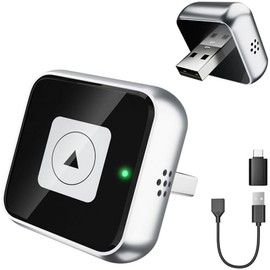 ELECGO Adaptador CarPlay Inalámbrico, Disipación de Calor, Puerto USB/USB-C | Para el auto, disipación de calor, bordes metálicos, conexión Bluetooth, diseño compacto, compatible con iOS 10+/Android 11+