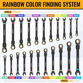 GRENPRO 23PC Flex Head Ratcheting Wrench Set SAE & Metric Combination Sets
