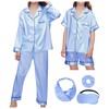 SEALINF Girl Silky Satin Pajamas Set 7 Piece kids Button