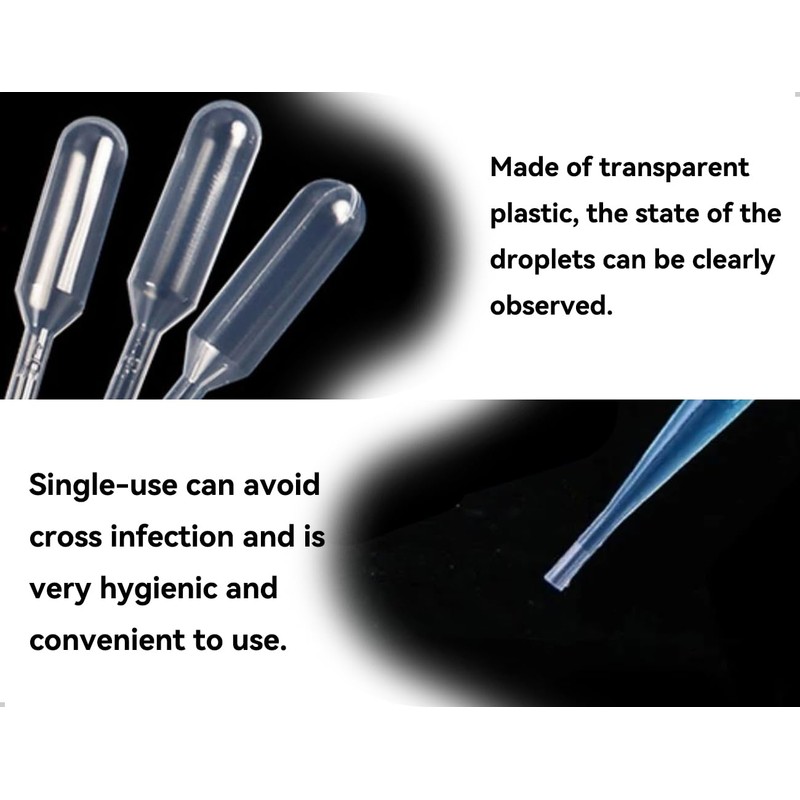 Emezddo Pack of 10 Pipettes, Plastic Transfer Pipettes, Dropper with