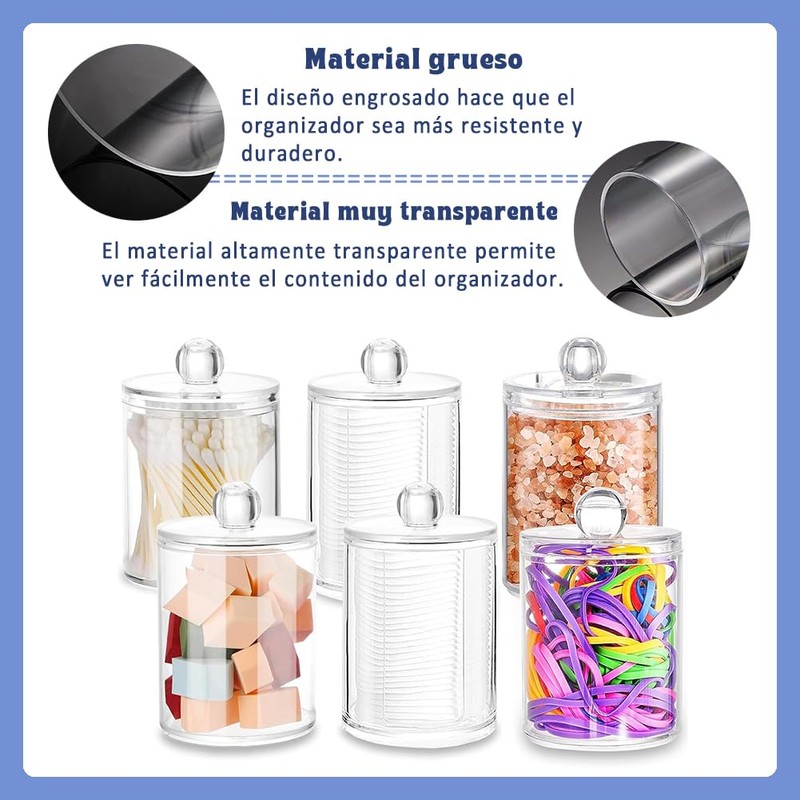 Paquete de 3 frascos de boticario con dispensador de hisopos