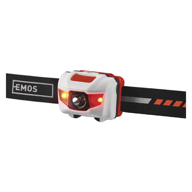 EMOS LED Headlamp with Red Light, Waterproof Head Torch IP43