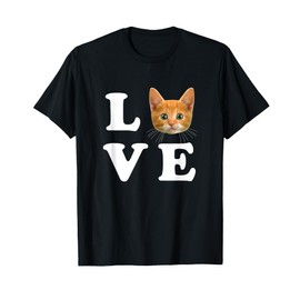 LOVE Orange Kitty Kitten I Heart Love Cats T-Shirt for Men Women Girls Kids