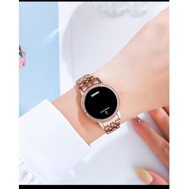 GOSASA Top marca electrónica reloj mujer relojes led pantalla táctil mujeres relojes digitales impermeable reloj de pulsera, Rose gold