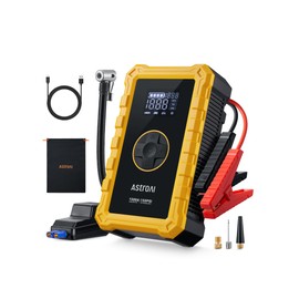 AstroAI S8 Air Jump Starter with Air Compressor, 1500A Car Battery Jumper Starter Portable (6.0 Gas/3.0L Diesel) with 150PSI Cordless Auto-Shutoff Tire Inflator, 12V Battery Charger Booster(Yellow)