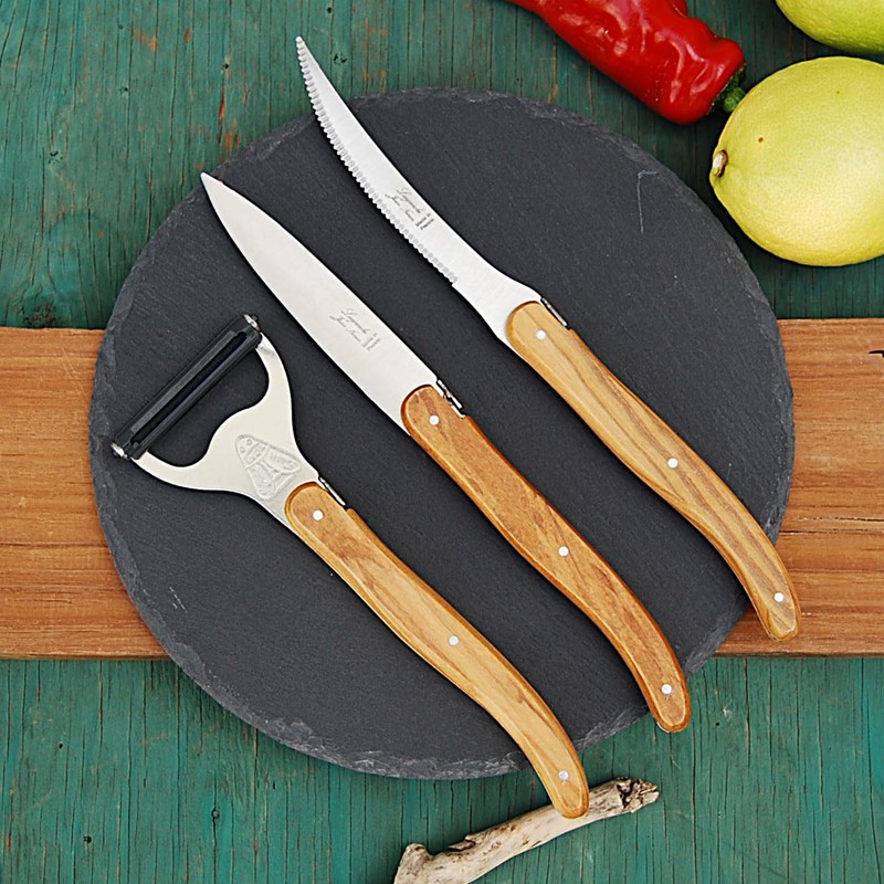 Trampalan Easy Grip Wood Handle, Lyol Olive Handle, Peeler, Made