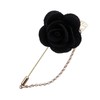 Rose Flower Pin Brooch for Men Long Chain Fringe Lapel