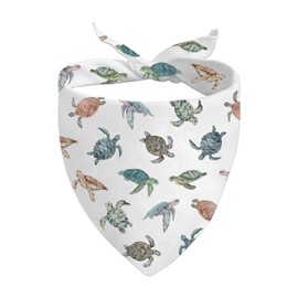 JXGZSO 1 Piece Sea Turtle Puppy Bandana Ocean Animal Dog Scarf Ocean Life Gift Summer Bandana (Turtle Dog)