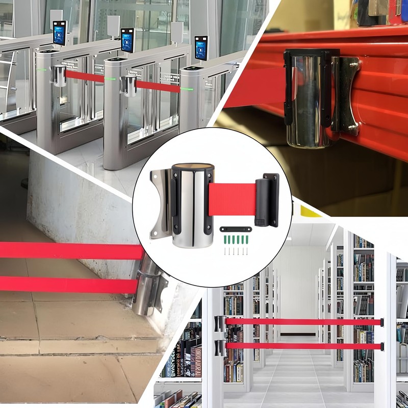 5 m Stainless Steel Barrier Extendable Barrier Tape Retractable Wall