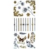 5 Sheets Temporary Gold and Silver Tattoos Feather Tattoo Bracelet