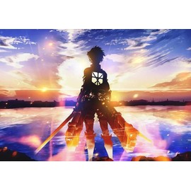 HUASHUZI 5D Diamond Painting Attack on Titan Anime Diamond Painting Set Full 30 x 40 cm Pictures Diamond Painting Adult Cross Stitch Kits