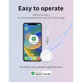 youyeetoo Smart Tag Tracker for iOS(only) FindMy & AirTag Case Compatible IP65 Waterproof Stylish Macaron Colors for Keys, Pets, Outdoor Activities (Pink)