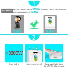 UMI 1600W Step Up Voltage 110v to 220v Converter, Heavy Duty Power Converter 110v to 220v, Power Transformer with Auto Mode, Step Up 110v to 220v - Europe to US Voltage Converter