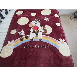 dbbdcollectibles 2-ply Baby Blankets for Toddler (38"x48") Plush Toddler Blankets-Horse Burgundy