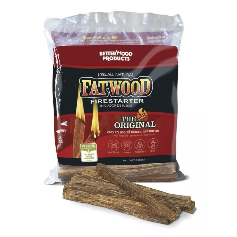 Better Wood Fatwood Firestarter Sealed 4 lb Pound Bundle Natural