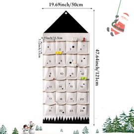 Advent Calendar for Filling Christmas Calendar Fillable 24 Pockets Fabric Christmas Calendar for Hanging Christmas Ornament Christmas Advent Calendar 2024 for Hanging Christmas Tree Bauble