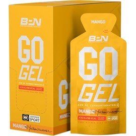 Bare Performance Nutrition, BPN Go Gel Endurance, Vegan + Gluten Free Running Gel with 24g of Carbohydrates & 100 Calories per Pack, 10 Single-Serving Packs, Mango