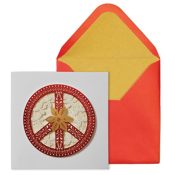 NIQUEA.D Christmas Card, Laser Cut Peace Sign, Includes a Holiday