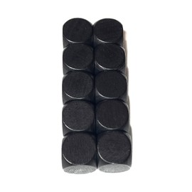 Spieltz 10 Black Blank Dice XL Wooden Board Game Dice Extra Large (20mm) For Seniors, Small Kids and XL Games (Black, 10 Dices)