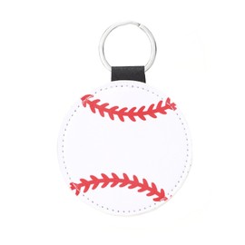 nocoeed Cute Baseball Keychain Leather Car KeyChain Keyring for Baseball Lovers Sports Baseball Keychain Accessories Charms Men Women (white)