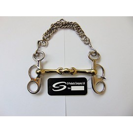 S-Products EQUESTRIAN BUTTERFLY PELHAM DOUBLE JOINTED LOZENGE GERMAN SILVER HORSE BIT (5.75")