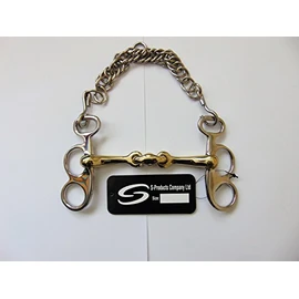 S-Products EQUESTRIAN BUTTERFLY PELHAM DOUBLE JOINTED LOZENGE GERMAN SILVER HORSE BIT (5.75")