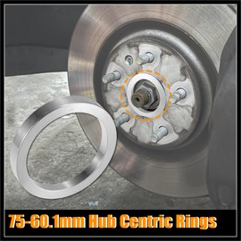 Hihaha 4pcs OD 75mm to ID 60.1mm Aluminum Alloy Car Hub Centric Rings Wheel Bore Center Spacer Durable Material