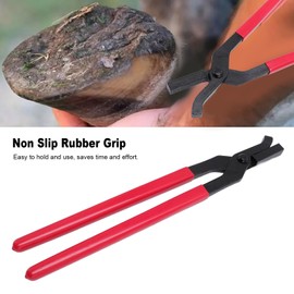 Luocute Horseshoe Tongs, Horseshoe Nails Clip Hoof Nail Clip Care Blacksmith Tool, Robust Hoof Pliers Made of Steel with Non-Slip Rubber Handle for Trimming Horse Hooves