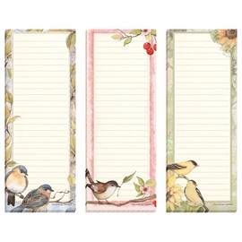 Current Seasonal Birds Magnetic Notepad Set – Set of 12 Mini Memo Pads, 12 Designs, 30-Sheet Pads, 2½ x 6½ Inches, Shopping List, To-Do Notes, Printed in The USA